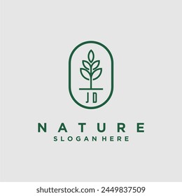 Vectores de diseño de logotipo de naturaleza minimalista