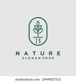 Vectores de diseño de logotipo de naturaleza minimalista