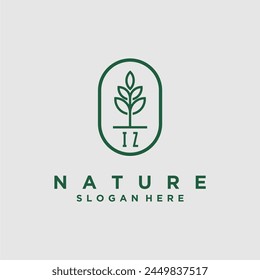 Initials minimalist nature logo design vectors