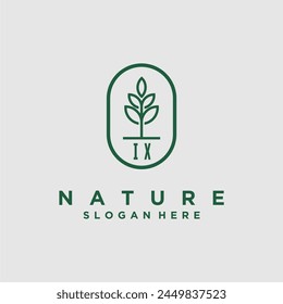 Initialen minimalistische Natur Logo Design Vektorgrafiken
