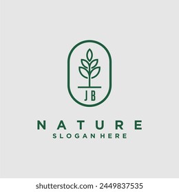 Initials minimalist nature logo design vectors