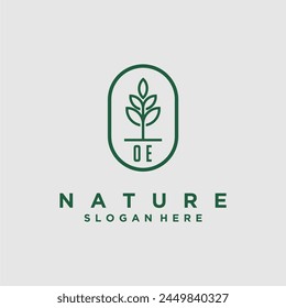 Initials minimalist nature logo design vectors