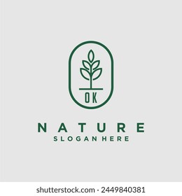Vectores de diseño de logotipo de naturaleza minimalista