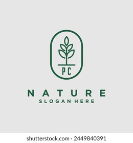 Initialen minimalistische Natur Logo Design Vektorgrafiken
