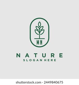 Initials minimalist nature logo design vectors