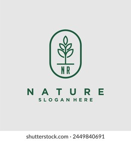 Vectores de diseño de logotipo de naturaleza minimalista