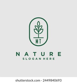 Vectores de diseño de logotipo de naturaleza minimalista