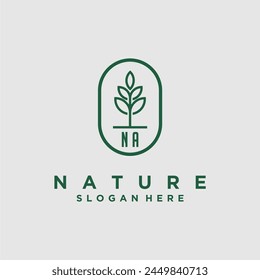Initials minimalist nature logo design vectors