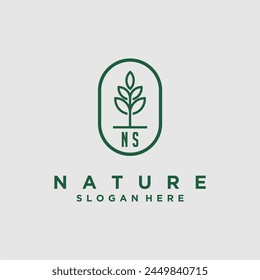 Initials minimalist nature logo design vectors