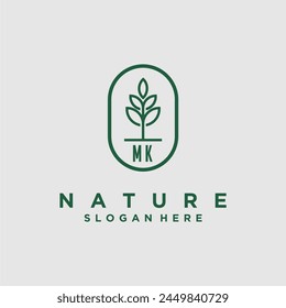 Vectores de diseño de logotipo de naturaleza minimalista