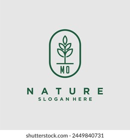 Initials minimalist nature logo design vectors