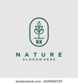 Initials minimalist nature logo design vectors