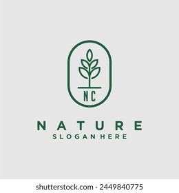 Vectores de diseño de logotipo de naturaleza minimalista