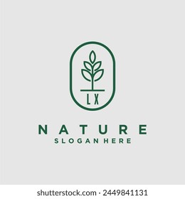 Vectores de diseño de logotipo de naturaleza minimalista