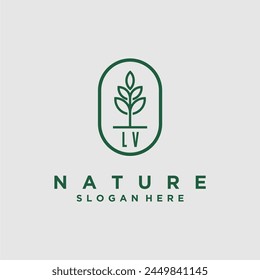 Initialen minimalistische Natur Logo Design Vektorgrafiken