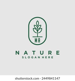 Vectores de diseño de logotipo de naturaleza minimalista
