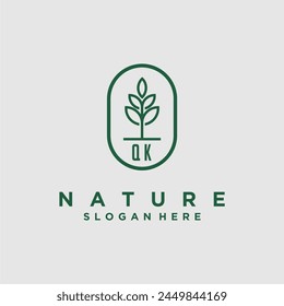 Vectores de diseño de logotipo de naturaleza minimalista