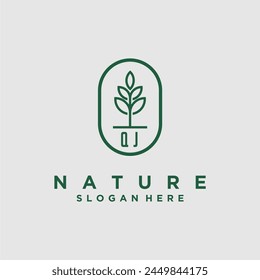 Initialen minimalistische Natur Logo Design Vektorgrafiken
