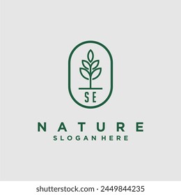 Initials minimalist nature logo design vectors