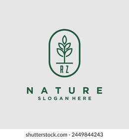 Vectores de diseño de logotipo de naturaleza minimalista