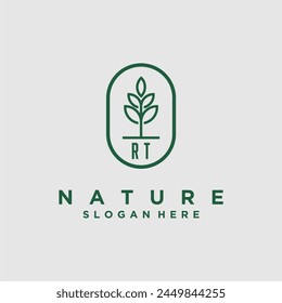 Initials minimalist nature logo design vectors
