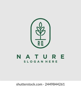 Vectores de diseño de logotipo de naturaleza minimalista