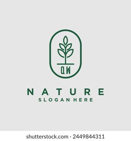 Initials minimalist nature logo design vectors