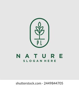 Initials minimalist nature logo design vectors