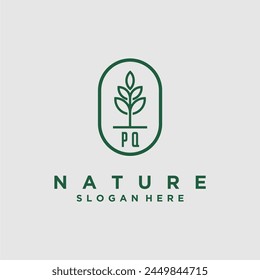 Initialen minimalistische Natur Logo Design Vektorgrafiken