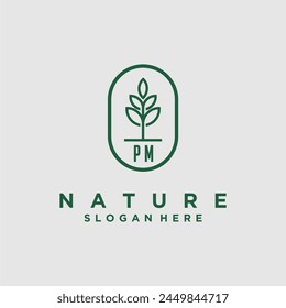 Vectores de diseño de logotipo de naturaleza minimalista