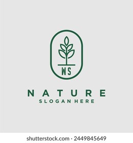 Initials minimalist nature logo design vectors