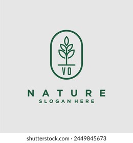 Initials minimalist nature logo design vectors