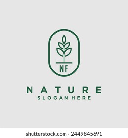 Vectores de diseño de logotipo de naturaleza minimalista