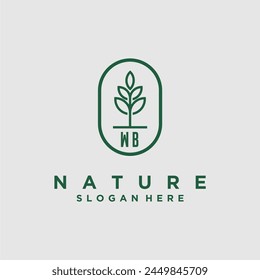 Initialen minimalistische Natur Logo Design Vektorgrafiken