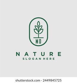 Initials minimalist nature logo design vectors