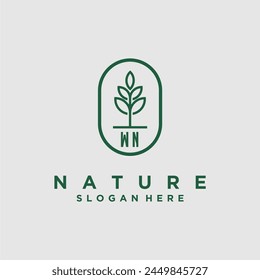 Initials minimalist nature logo design vectors