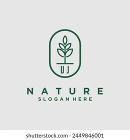 Vectores de diseño de logotipo de naturaleza minimalista