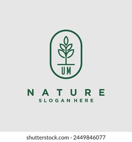Initialen minimalistische Natur Logo Design Vektorgrafiken