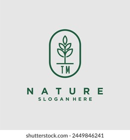 Initialen minimalistische Natur Logo Design Vektorgrafiken
