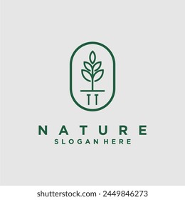 Initials minimalist nature logo design vectors