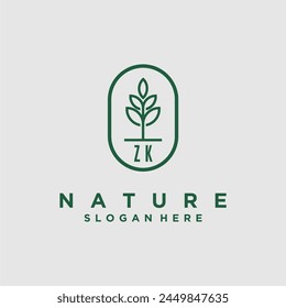 Vectores de diseño de logotipo de naturaleza minimalista