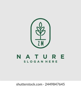 Vectores de diseño de logotipo de naturaleza minimalista