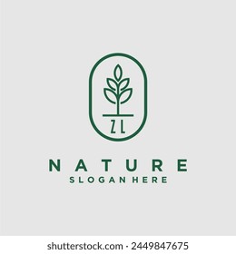 Vectores de diseño de logotipo de naturaleza minimalista