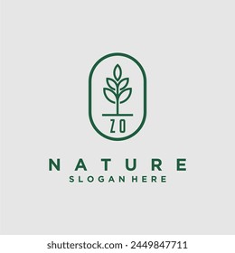 Initials minimalist nature logo design vectors