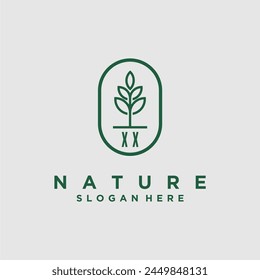 Initialen minimalistische Natur Logo Design Vektorgrafiken