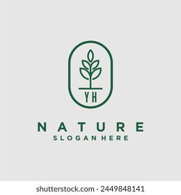 Vectores de diseño de logotipo de naturaleza minimalista