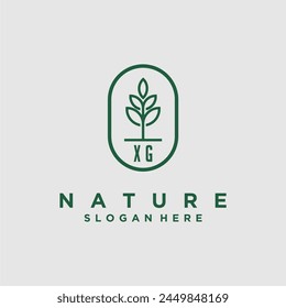 Vectores de diseño de logotipo de naturaleza minimalista