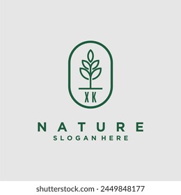 Vectores de diseño de logotipo de naturaleza minimalista