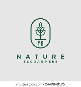 Vectores de diseño de logotipo de naturaleza minimalista