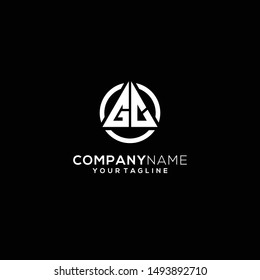 initials modern black and white gc / cg logo